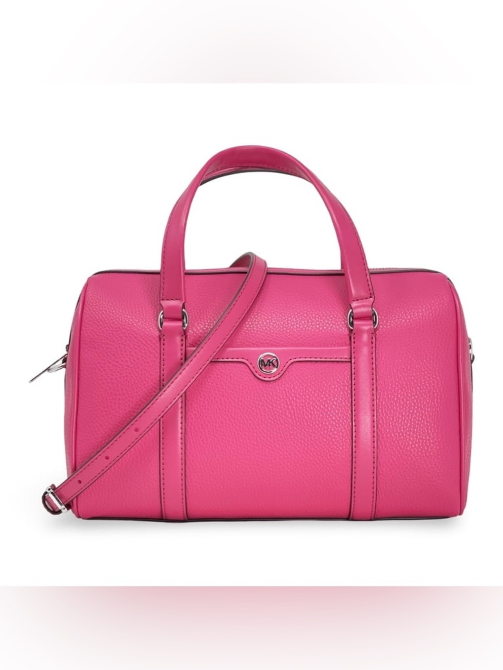 Michael Kors Medium Duffel Leather Satchel Bag in Dragonfruit NWT